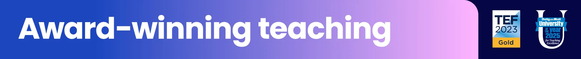 Award-winning teaching banner